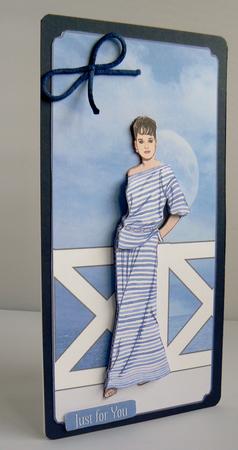 A Summer Evening Dl Card with Lady Decoupage by Audrey Wilson