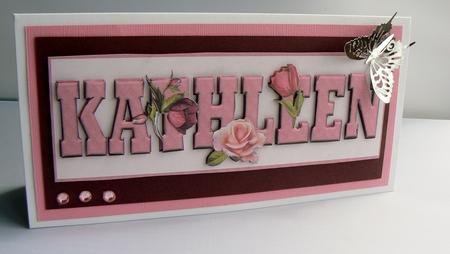 Rosebuds Kathleen Large Dl Name Card by Audrey Wilson