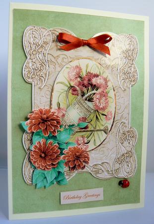 Orange Dahl'la Flower on an Ornate Frame by Audrey Wilson