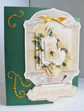 Cream Roses and Yellow Freesias Pyramage Topper by Audrey Wilson