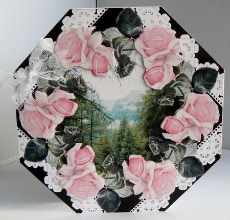 Scenic Roses 8x8 Octogon Card Topper by Audrey Wilson