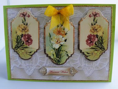 Vintage Carnations Panel Card by Audrey Wilson