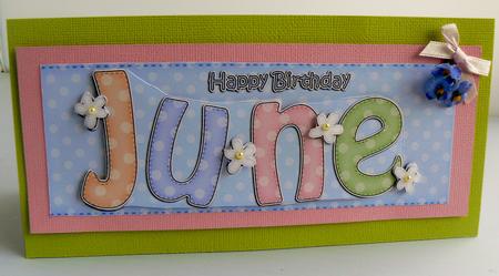 Large Dl Birthday June Quick Card 3D Decoupage by Audrey Wilson