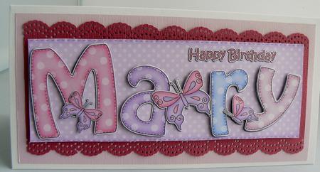 Birthday Mary Large Dl Quick Card 3D Decoupage by Audrey Wilson