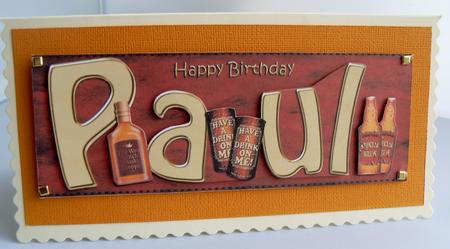 Birthday Paul Large Dl Card N 3D Decoupage by Audrey Wilson