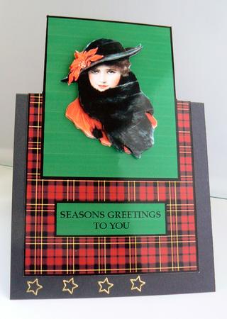 Vintage and Tartan-over the Edge Card by Audrey Wilson