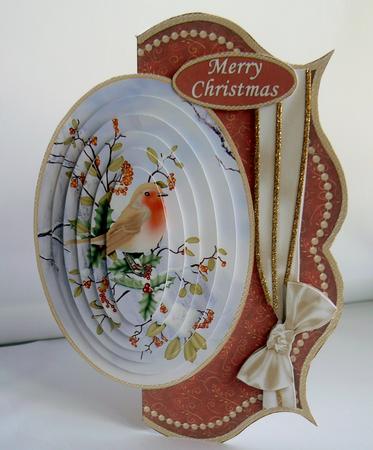 Winter Bird Over the Edge Bracket Card by Audrey Wilson