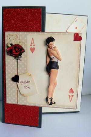1950's Pin Up Rose Ace of Hearts by Audrey Wilson