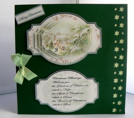 Christmas Gathering at Church Card with Pyramid by Audrey Wilson