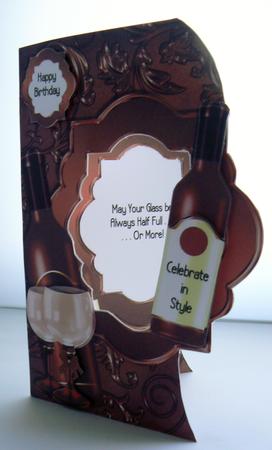 Wine on Wine - Shaped Topper, Insert & Decoupage by Audrey Wilson