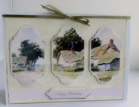 Village Life Panel Card with Toppers and Sentiment Tags by Audrey Wilson