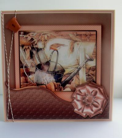 Vintage Birds Behind the Garden Shed 8in x 8in Decoupage by Audrey Wilson