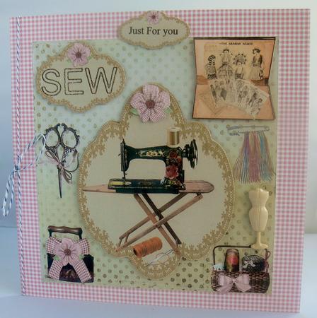 Vintage Sewing Room Card Topper & Decoupage by Audrey Wilson