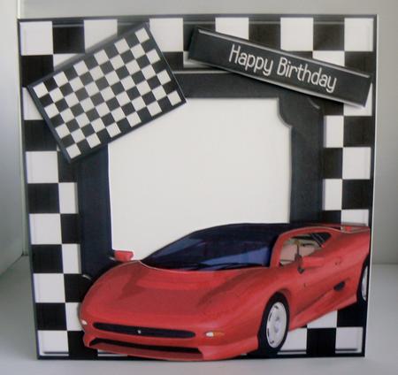 Add Your Own Greeting - Red Sports Car by Audrey Wilson
