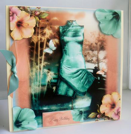 The Teal Cheongsam Card Front Mini Kit by Audrey Wilson