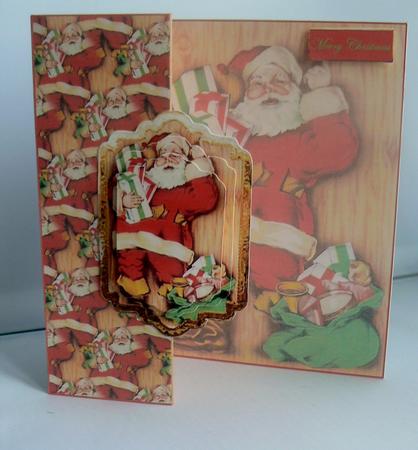 Old Santa Clause No Hole Fold Back Card by Audrey Wilson