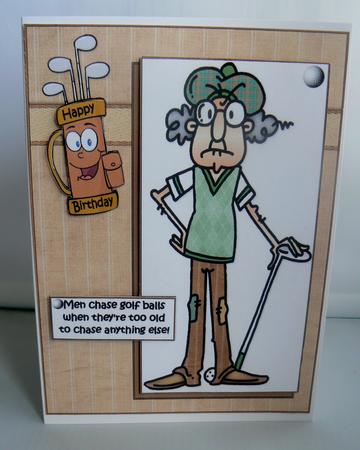 Gus Chases Golf Balls Quick Card by Audrey Wilson