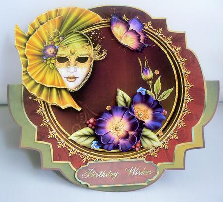 Masque De Boudoir Elegant Shaped Wobble Card by Audrey Wilson