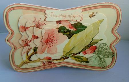 Beautiful Painted Flower & Bee Shaped Card Mini Kit by Audrey Wilson