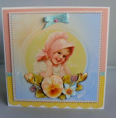 Vintage Girl & Summer Flowers by Audrey Wilson