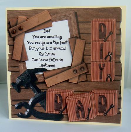 D.i.y. Dad 8x8 Topper, Decoupage and Verse by Audrey Wilson