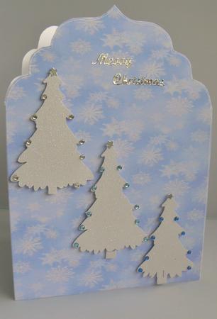 Blue and White Snowflake Elegant Top Card Base by Audrey Wilson