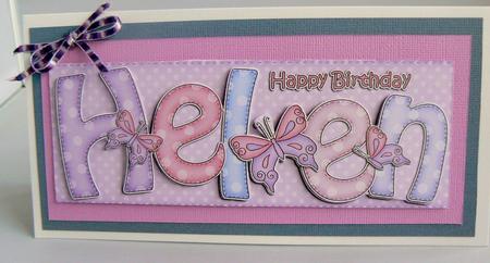 Large Dl Birthday Helen Card & 3D Decoupage by Audrey Wilson