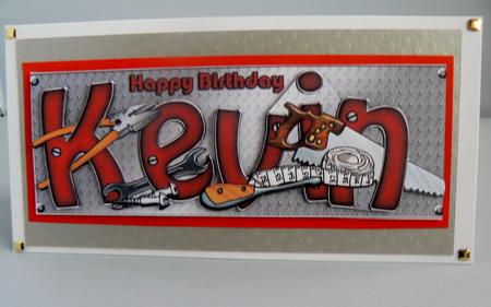 Large Dl Birthday Kevin DIY Tools 3D Decoupage by Audrey Wilson