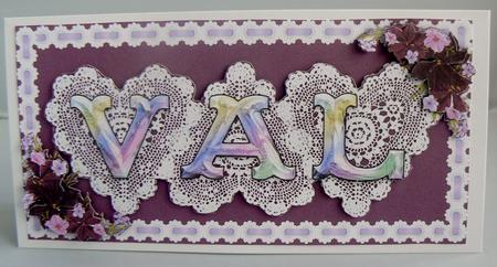 Dl Lace Heart "val" Card Topper with Decoupage by Audrey Wilson