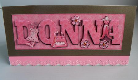 So Fashionable Donna Large Dl Name Card by Audrey Wilson
