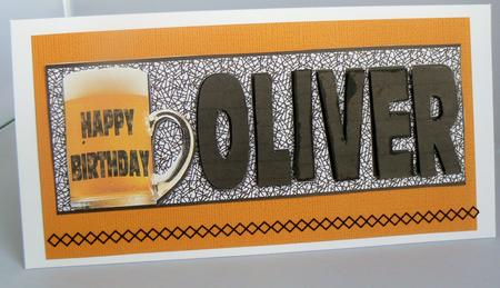 Happy Birthday Oliver Large Dl (black) by Audrey Wilson