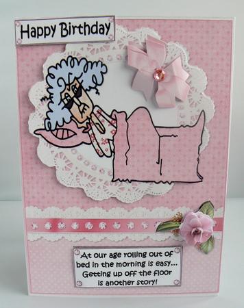 Stella Rolls Out of Bed Easy Quick Card by Audrey Wilson