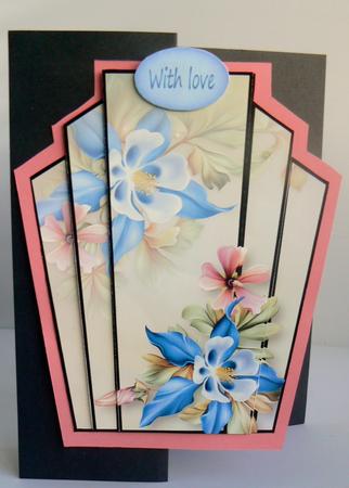 Art Deco Stacker Topper - Fleurs De La Foret Blue by Audrey Wilson