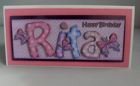 Large Dl Birthday Rita Butterflies Card & 3D Decoupage by Audrey Wilson