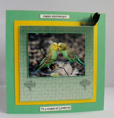 Lovebirds Anniversary Budgies by Audrey Wilson