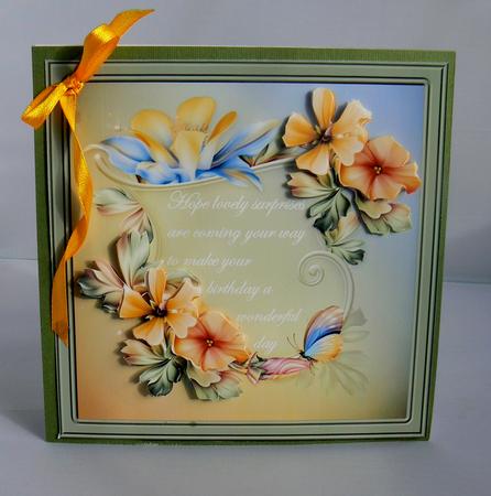 Flowers in Verse Card with Decoupage by Audrey Wilson