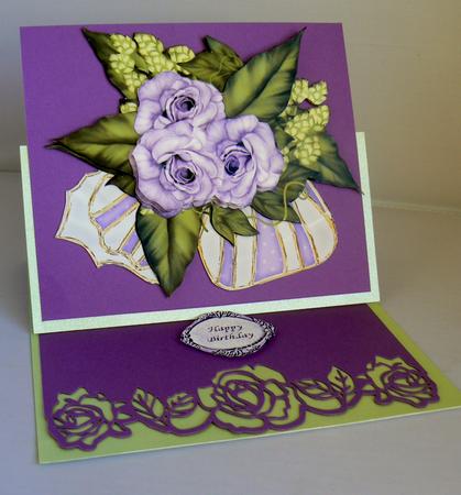 555 Rose Open Border Card by Audrey Wilson