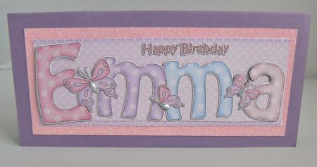 Large Dl Birthday Emma Butterflies Card & 3D Decoupage by Audrey Wilson