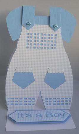 Baby Boys Outfit Easel Card  by Audrey Wilson