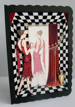 Art Deco Reflections of Lady in Red by Audrey Wilson