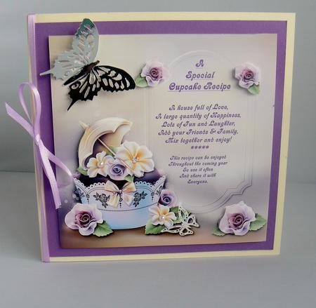 A Special Cupcake Recipe (1) 8" x 8" Card Topper by Audrey Wilson