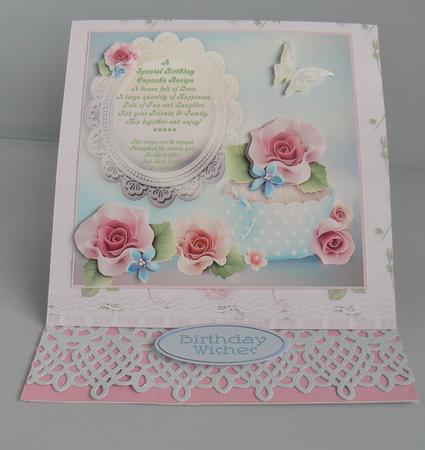 A Special Birthday Cupcake Recipe (2) 8" x 8" Card Topper by Audrey Wilson