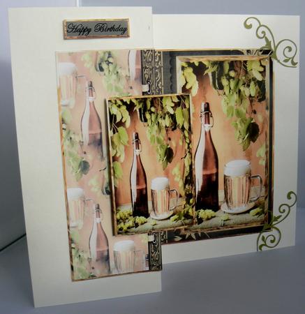 Relax with a Bottle of Beer Fold Back Card by Audrey Wilson
