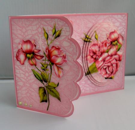Pink Roses 5x7 Side Fold Mini Kit by Audrey Wilson