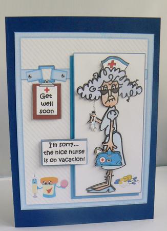 Stella and the Nice Nurse Get Well Quick Card by Audrey Wilson