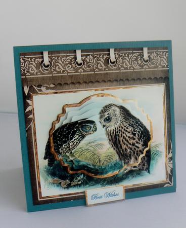 Owls at Dawn Card Front with Shaped Stackers by Audrey Wilson