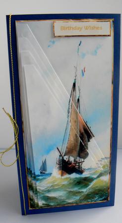 Fishing Boats Dl Card with Triangle Stackers by Audrey Wilson