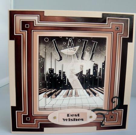 7 in Art Deco Pyramid Topper in Sepia by Audrey Wilson