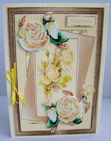 Golden Roses Anniversary Card and Decoupage by Audrey Wilson