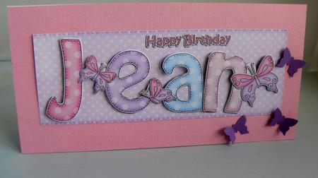 Large Dl Birthday Jean Card & 3D Decoupage by Audrey Wilson